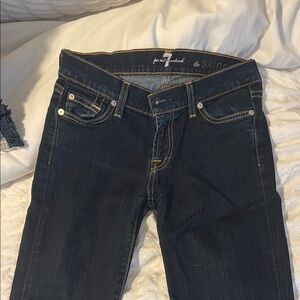 7 for all Mankind: Dark Wash Skinny Jeans